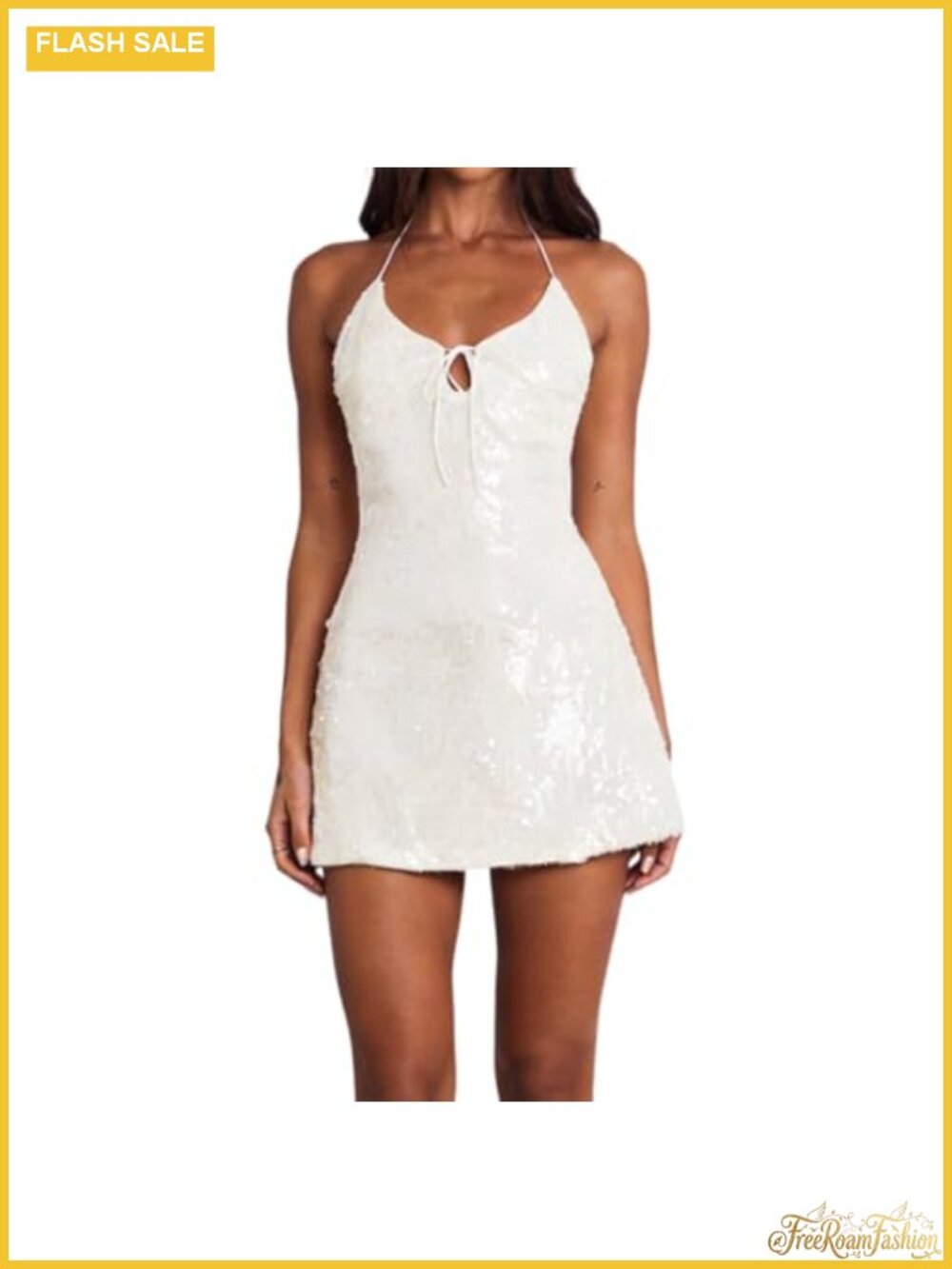 Sequins Bodycon Dress Halter Neck Spaghetti Strap Party